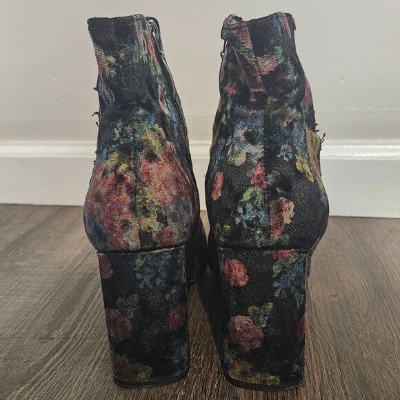 Limelight Monique Velvet Floral Print Booties Boots Woman Size 6.5 - Picture 5 of 11